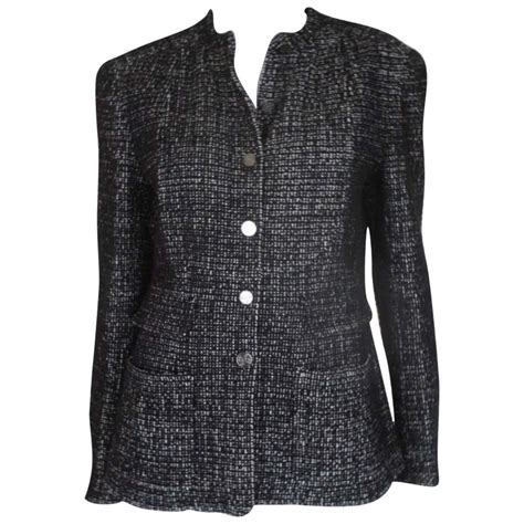 chanel blazer black and white|chanel blazer fabric.